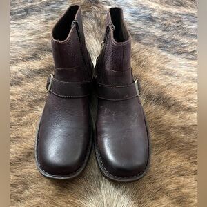 Born Dark Brown Leather Ankle Boots